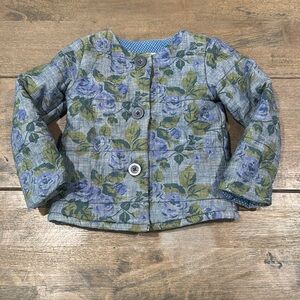 Tucker + Tate Toddlers Quilted‎ Rose Pattern Jacket Blue Floral Size 3 (3T)